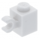 LEGO kocka 1x1 egy oldalán vízszintes fogóval, fehér (60476)